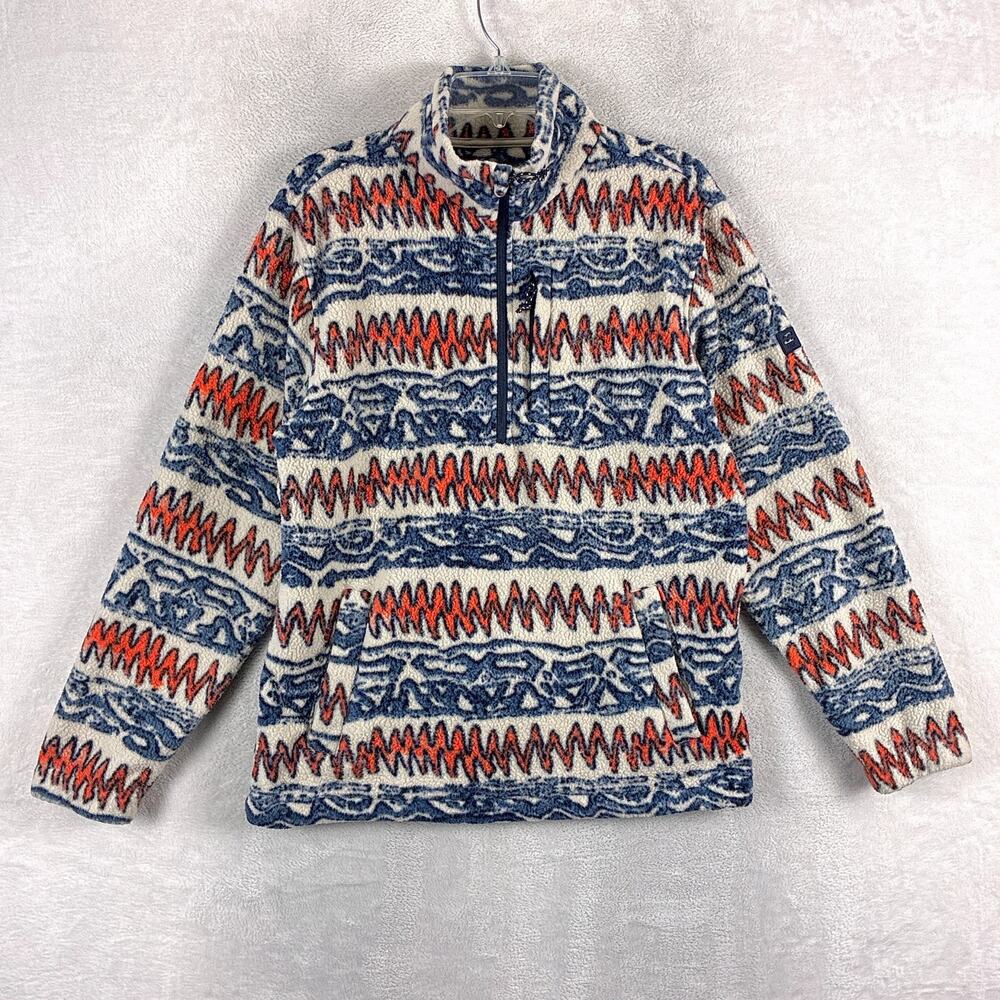 Billabong Sweater Mens M Blue Red A/Div Half-Zip Pullover Fleece Tribal Surf